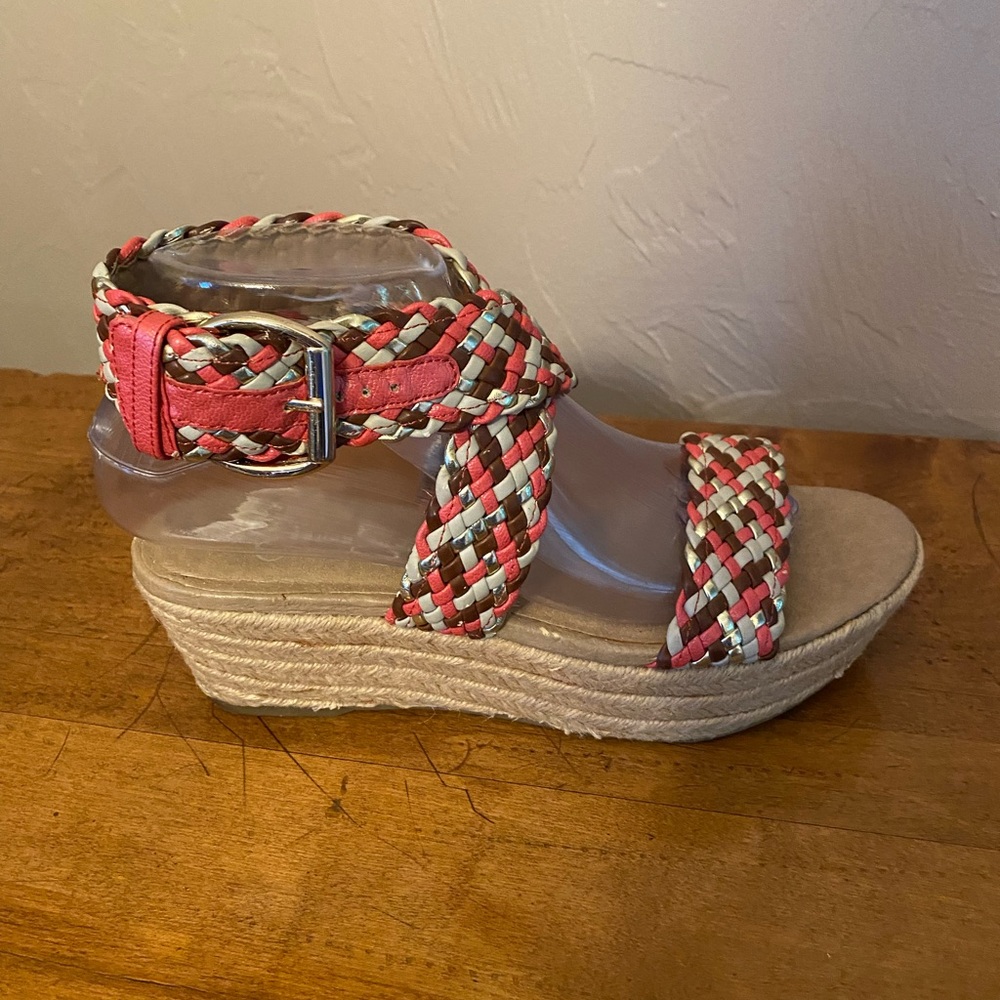 Jessica Simpson Leila Womens Beige Woven Wedge Sandals Sz 7 B